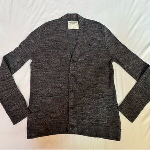 Abercrombie Heather Gray Button Cardigan – Unisex MSmall WMed– Cotton Blend Knit
